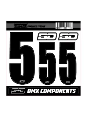 SD Front + 2 Side Plate Number Kit V3 Black